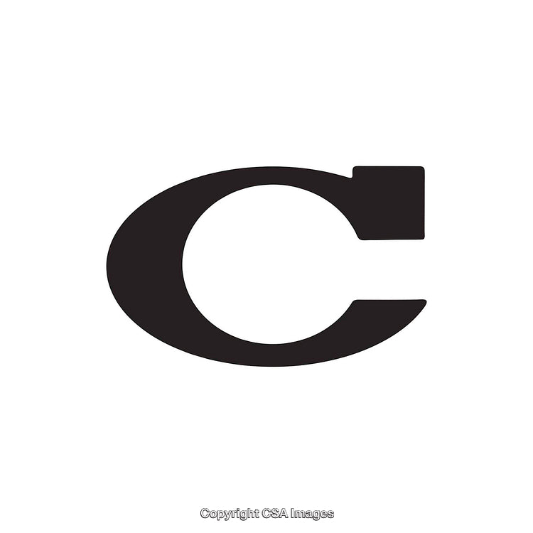 Black Stylized Letter C on a White Background