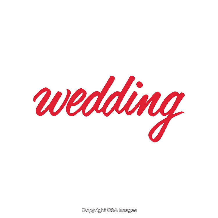 Stylish Red Wedding Typography on Clean White Background