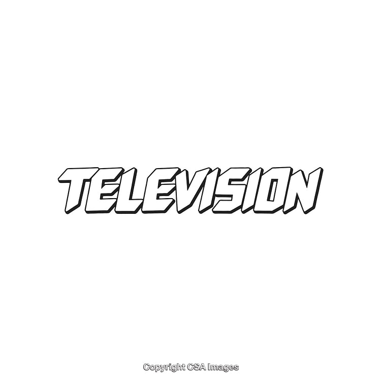 Stylized Text Reading 'Television' in Bold Black and White Design