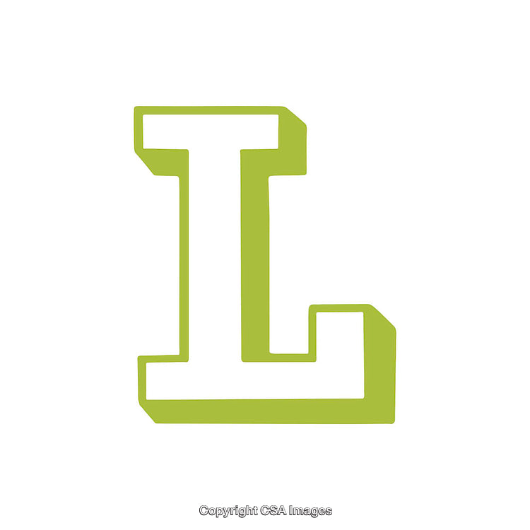 Bold Green Letter L on White Background with Modern Design