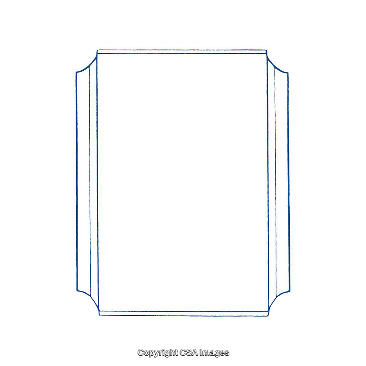 Outlined Rectangular Shape Design With Intricate Geometric Details in Blue Lines