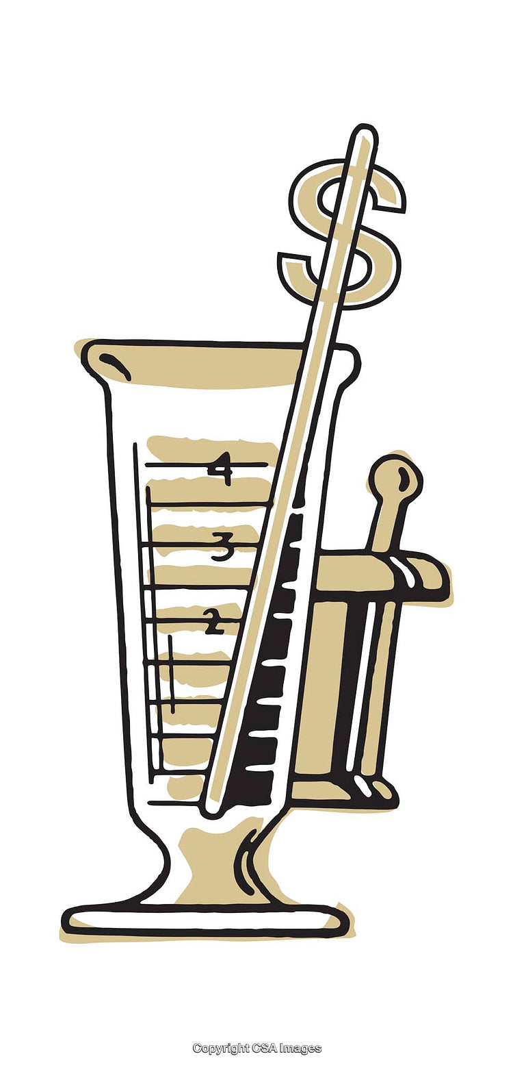 Illustration of Financial Measurement Device and Dollar Symbol Representation