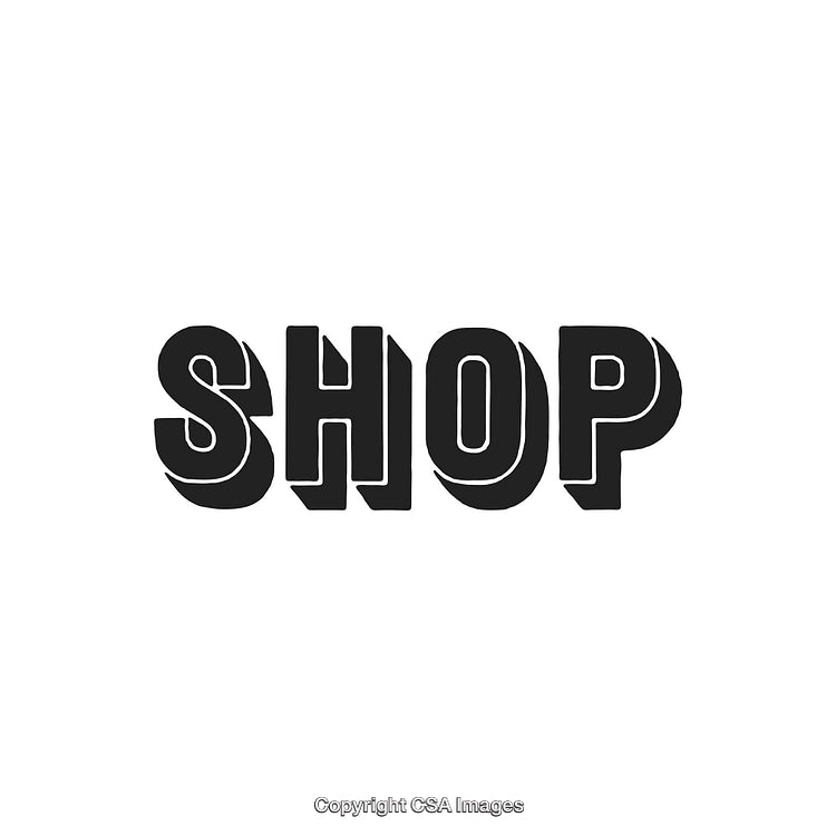 Bold Black Typography Displaying the Word Shop on a White Background