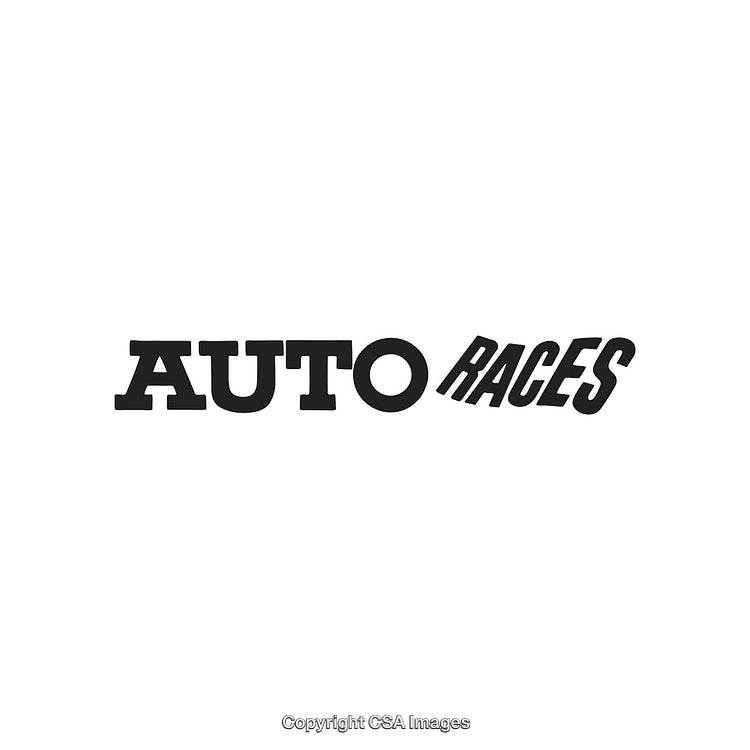 Retro Styled 'Auto Races' Text Logo with Dynamic Typography on White Background