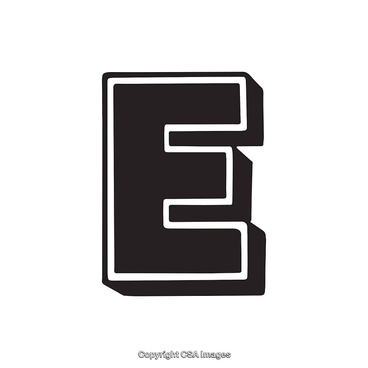 Bold Black and White Letter E Design Artwork