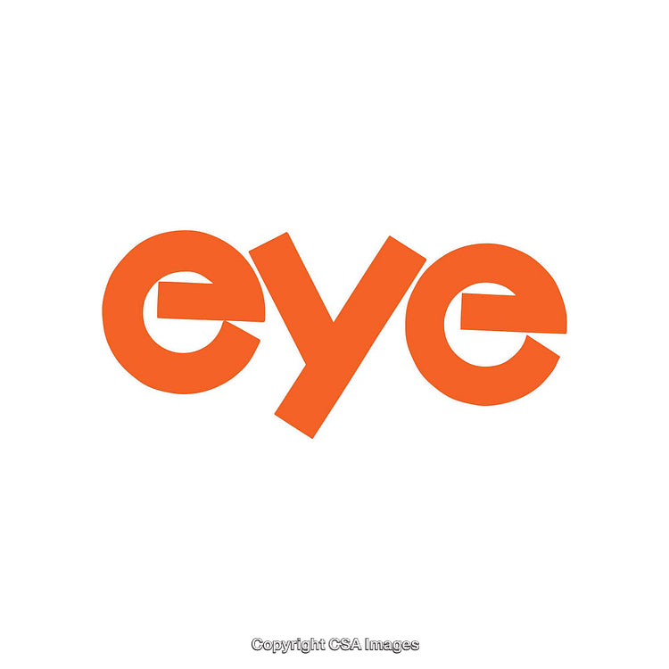 Orange Typographic Design Featuring the Word 'Eye' in Bold Letters