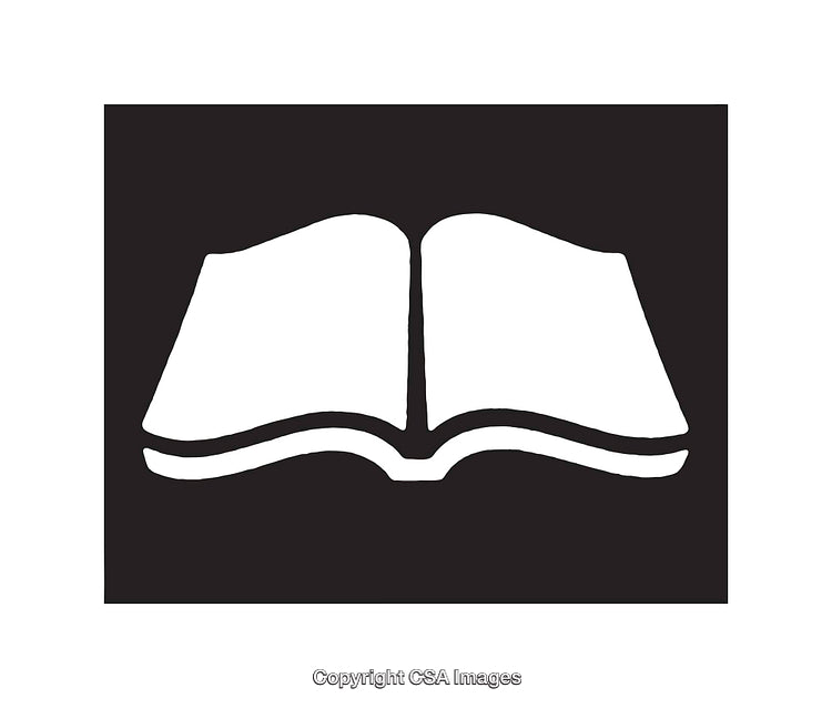 Minimalist Black and White Open Book Icon Design