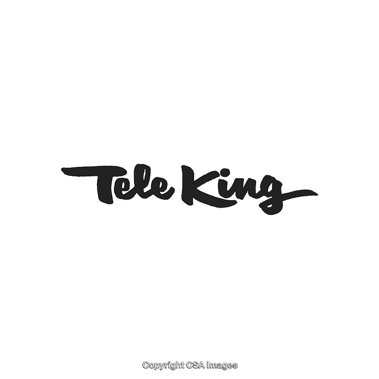 Stylish Handwritten Logo Design Featuring 'Tele King' Text in Black Calligraphy