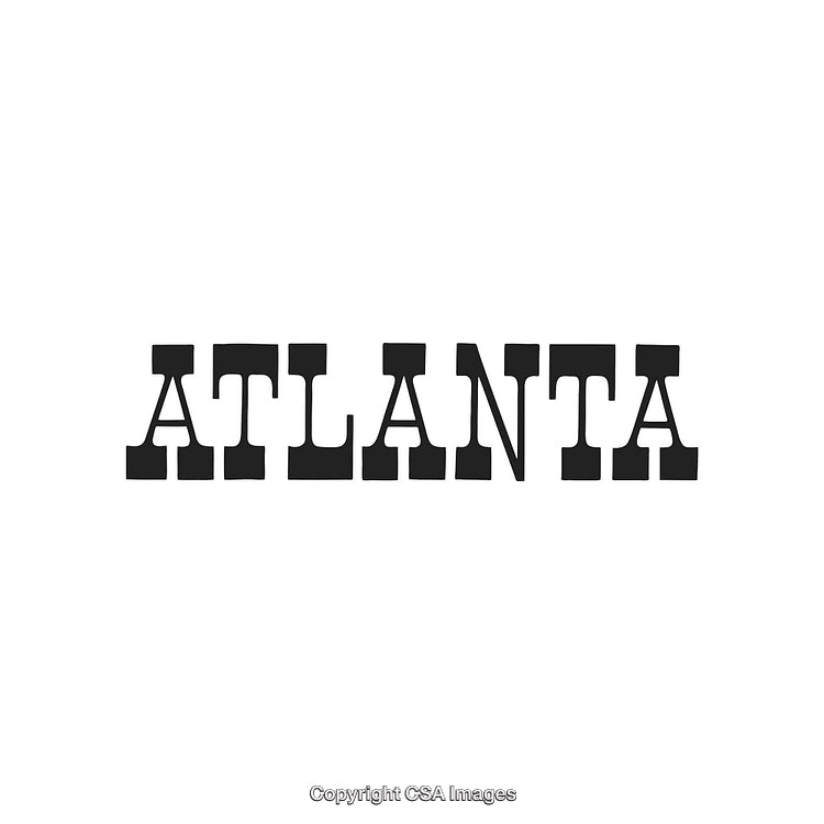 Bold Typography Of Atlanta City Name in Black Text On White Background