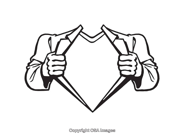 Illustration of Hands Opening a Shirt to Reveal Space Inside