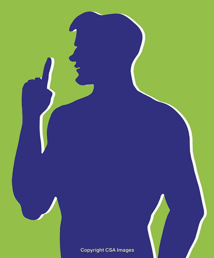 Color Silhouette of a Person Gesturing on a Green Background