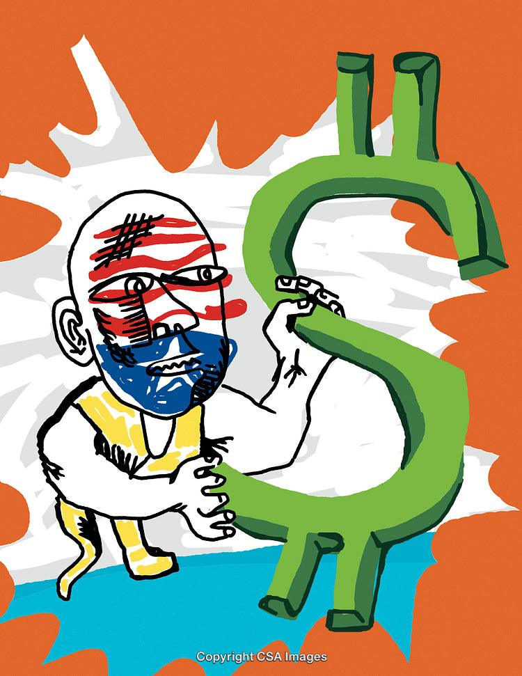 Man Holding a Dollar Sign