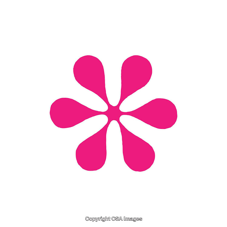 Bright Pink Floral Shape on a White Background