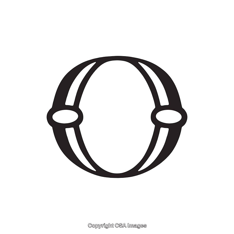 Monochrome Illustration of the Letter O in Bold Font Style