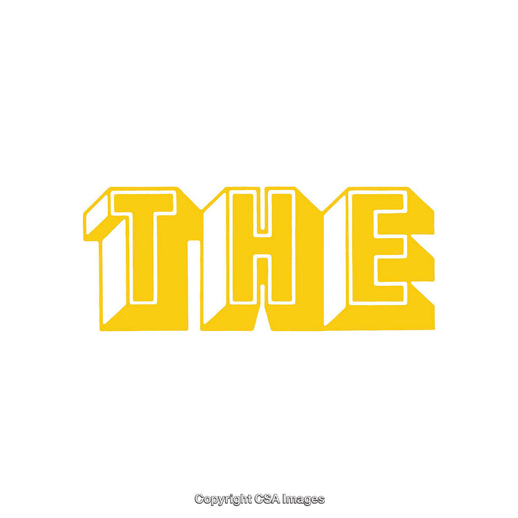 Stylized Yellow Typography Illustration on a White Background