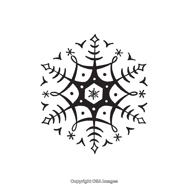 Black And White Decorative Snowflake With Intricate Design Elements