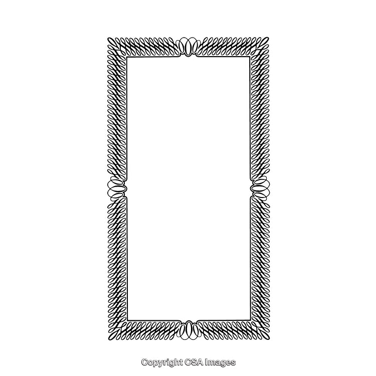 Hand-Drawn Black and White Decorative Border Design Artwork