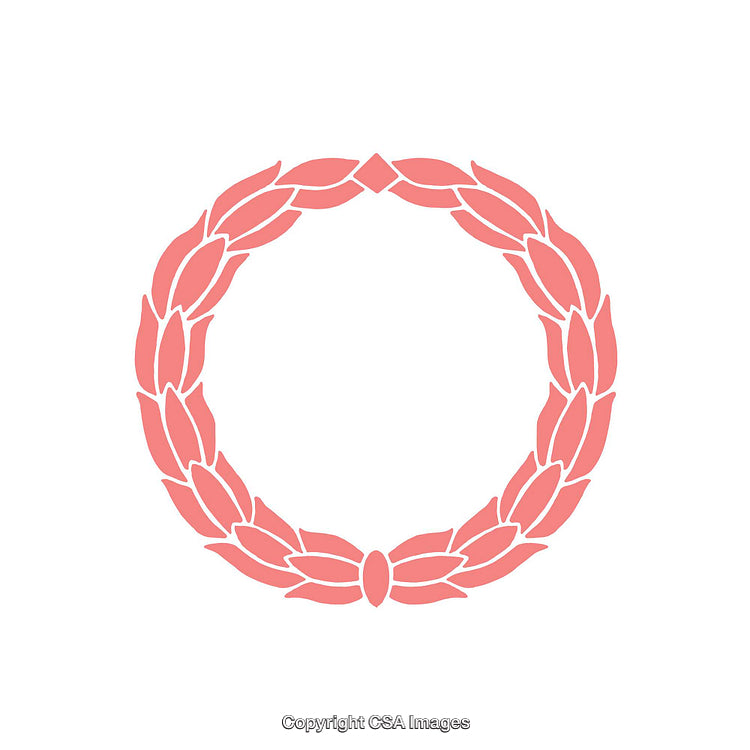 Elegant Pink Laurel Wreath Design Symbolizing Honor and Achievement on White Background