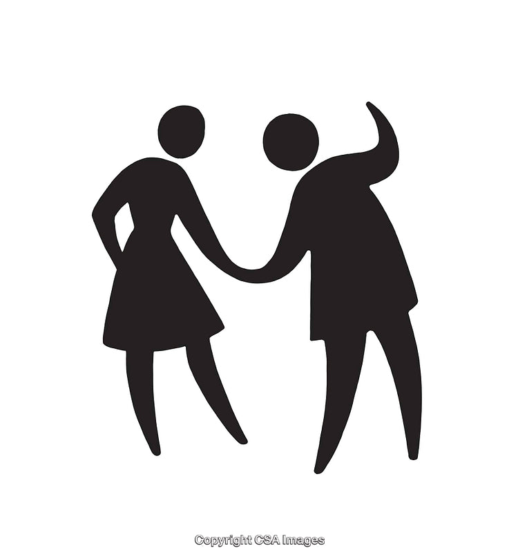 Silhouette of Two People Dancing Together in Harmony