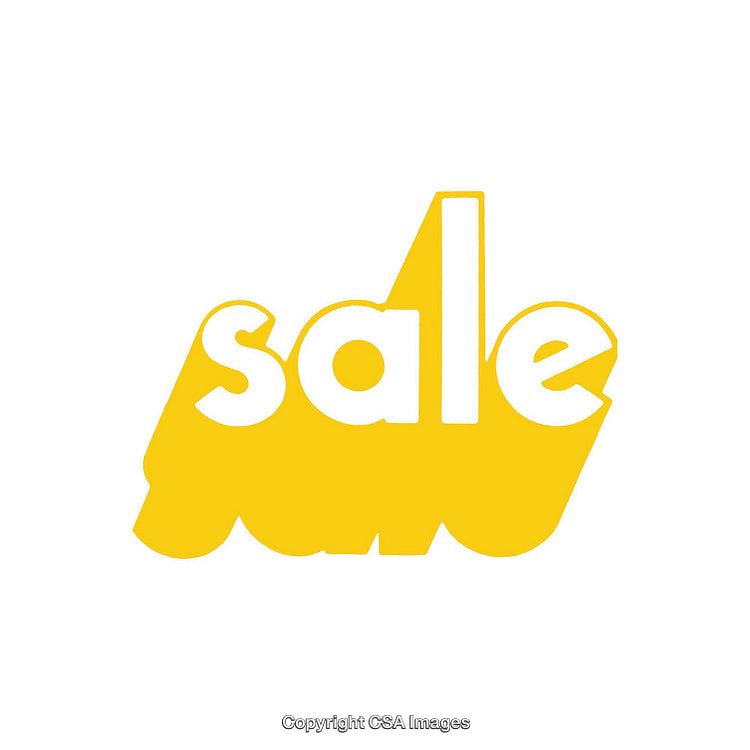 Yellow Sale Text Illustration on White Background for Marketing and Promotions