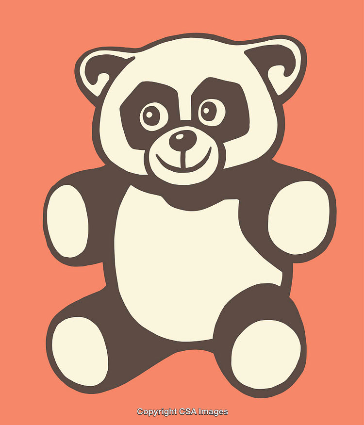 Cute Styled Panda Illustration with Warm Colors in Modern Design