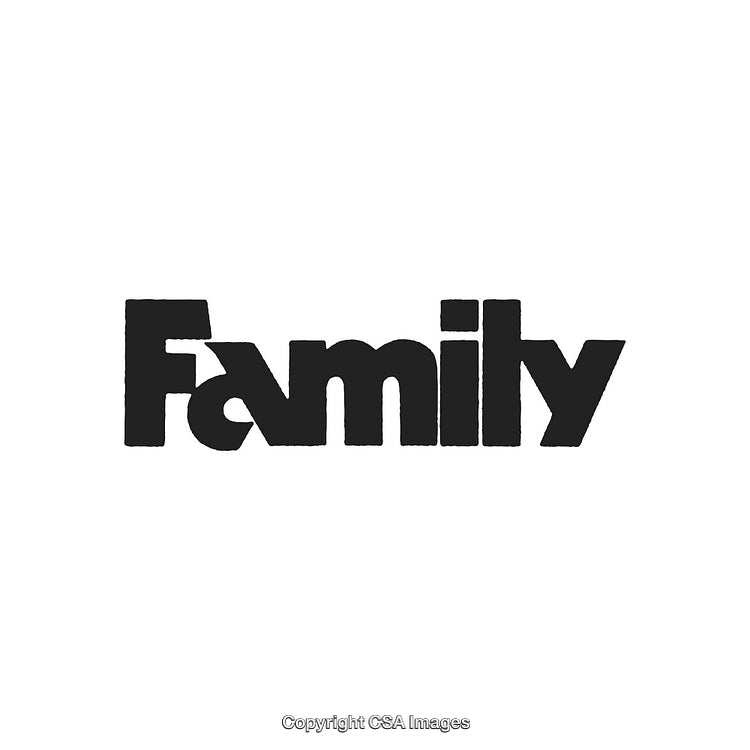 Black and White Typography Design Highlighting the Word 'Family'