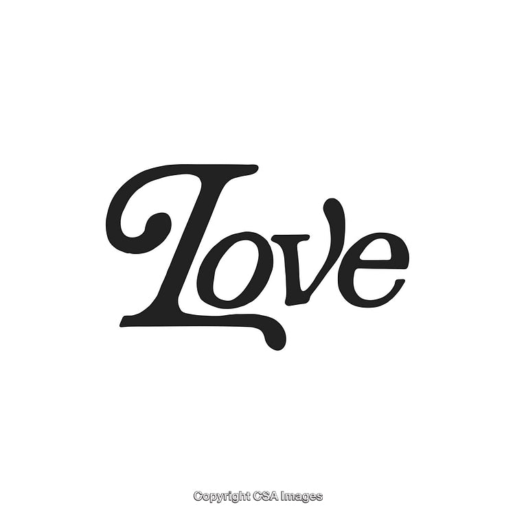 Stylish Illustration of the Word 'Love' in Elegant Typography Design