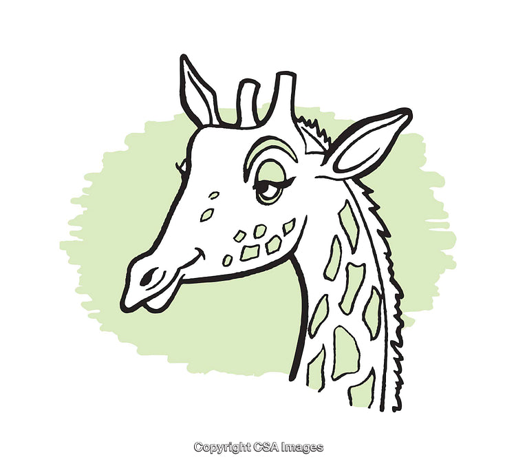 Colorful Illustration of a Friendly Giraffe with Artistic Design