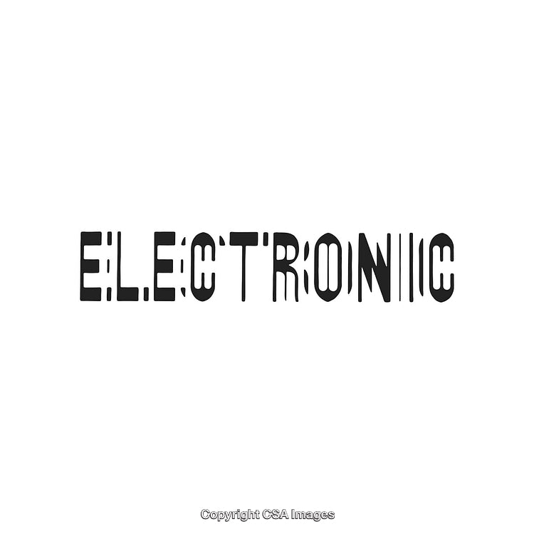Abstract Modern Typography Design Featuring the Word 'Electronic' in Stylized Font