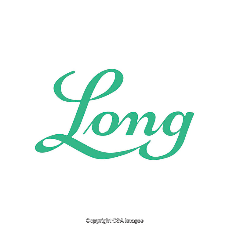 Elegant Green Lettering Featuring the Word 'Long' Isolated on White Background