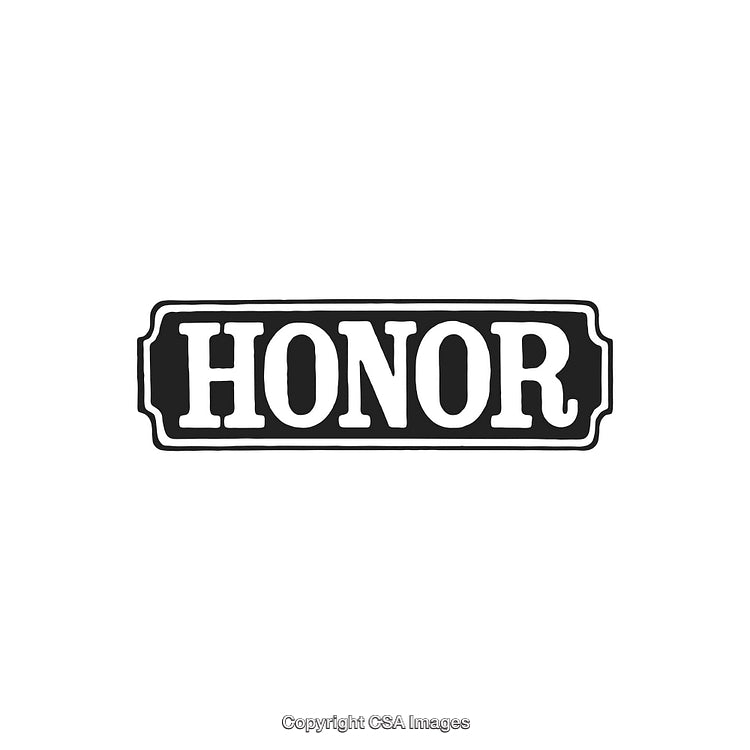 Black and White Vintage Honor Badge with Decorative Border Design