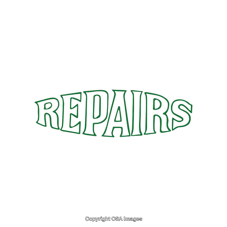 Bold Green Text Displaying the Word Repairs in Retro Style