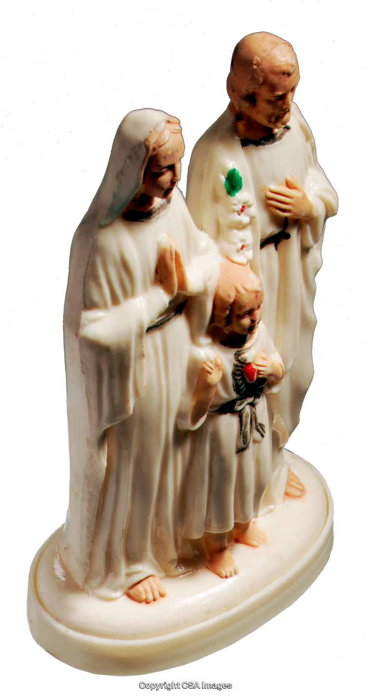 Religious Figurine of Holy Family in Prayer Position, Symbolizing Sacred Devotion
