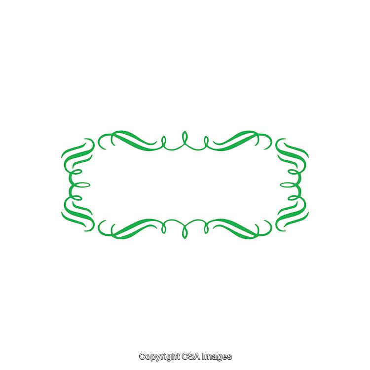 Elegant Green Flourish Frame on White Background for Decorative Designs