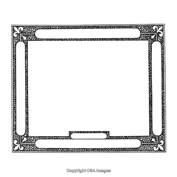 Ornate Black and White Border with a Detailed Decorative Design