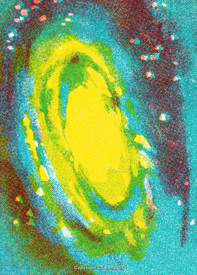 Colorful Abstract Illustration of a Whimsical Swirling Cosmic Scene