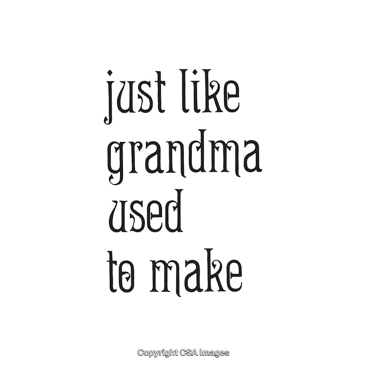 Inspirational Text Highlighting Warm Nostalgia of Grandmother's Unique Recipes and Creations