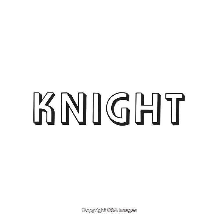 Bold Text Featuring the Word Knight in a Stylish Black and White Design