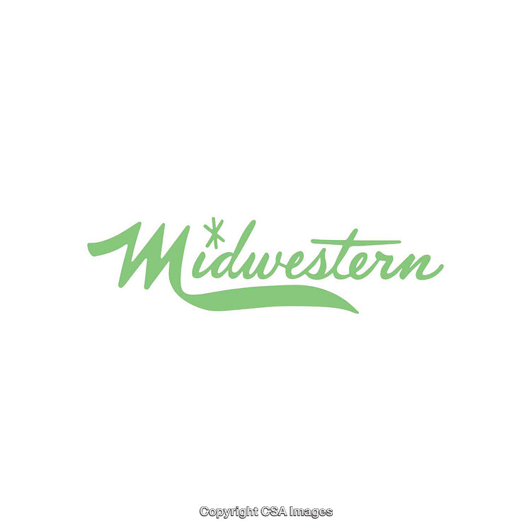 Elegant Green Midwestern Typography Design on a White Background