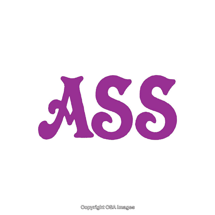 Typography Art with Bold Purple Font on White Background
