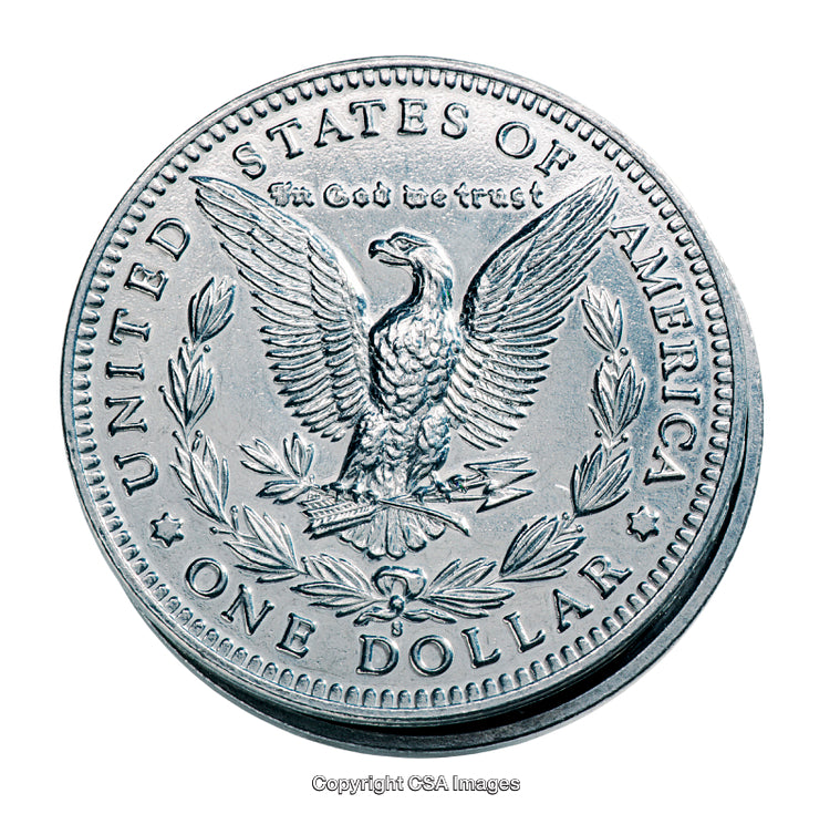 Close-Up of a Detailed US Eagle Silver Dollar Coin