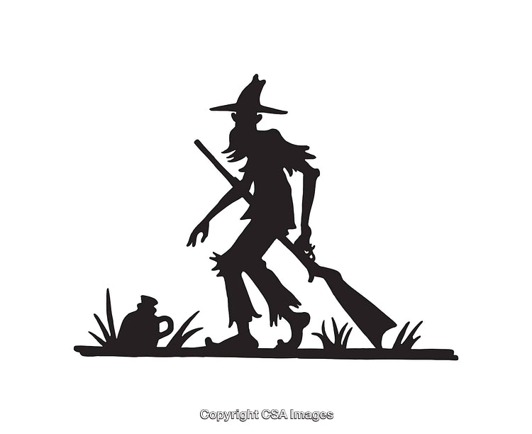 Silhouette of a Hunter Holding a Rifle with Rustic Scenery