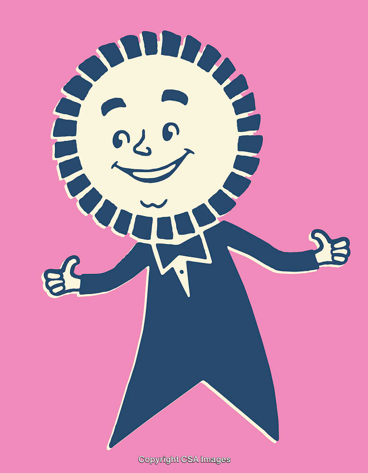 Smiling Character in Suit Giving Thumbs Up on Pink Background