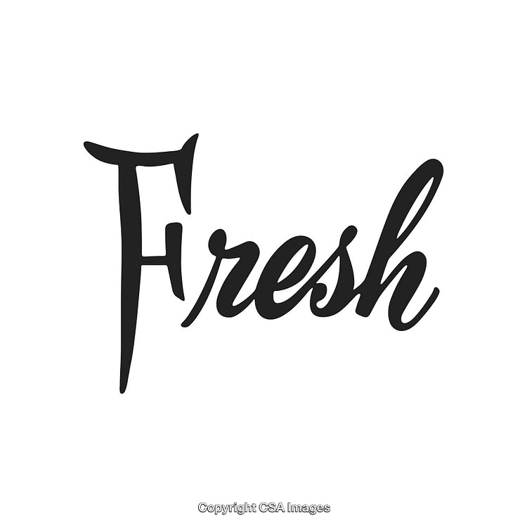 Stylish Black Calligraphy Displaying the Word 'Fresh' on White Background