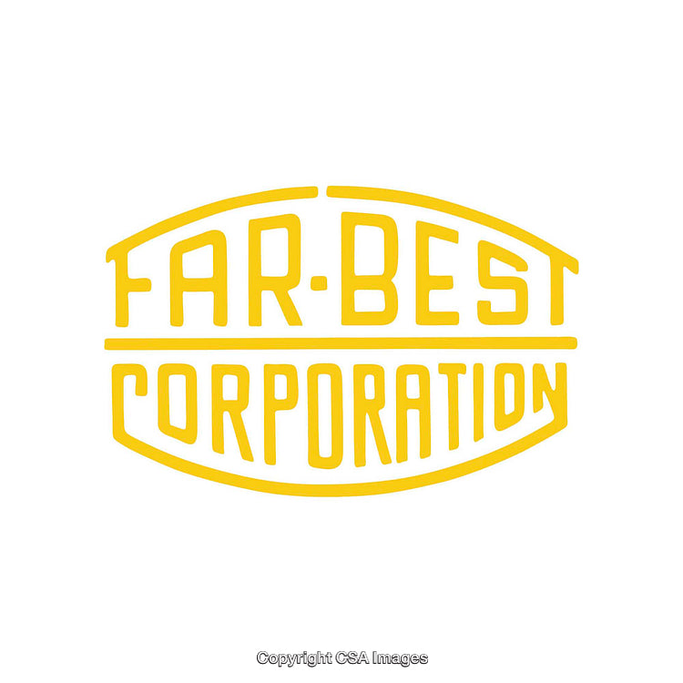 Retro Yellow Far-Best Corporation Logo Design on White Background