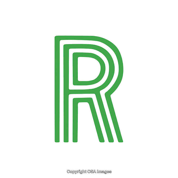 Stylized Green Letter 'R' Design on a Clean White Background
