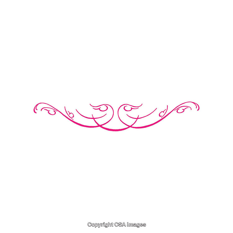 Elegant Decorative Pink Flourish Design on a White Background