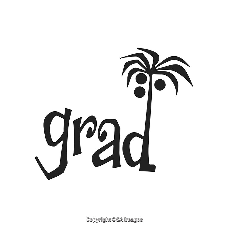 Creative Palm Tree Logo Design Featuring Word 'Grad' in Unique Style