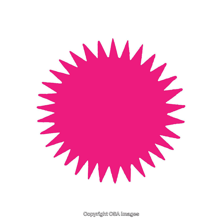 Pink Spiked Circular Shape on White Background