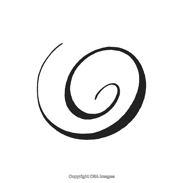Black And White Decorative Spiral Design On White Background